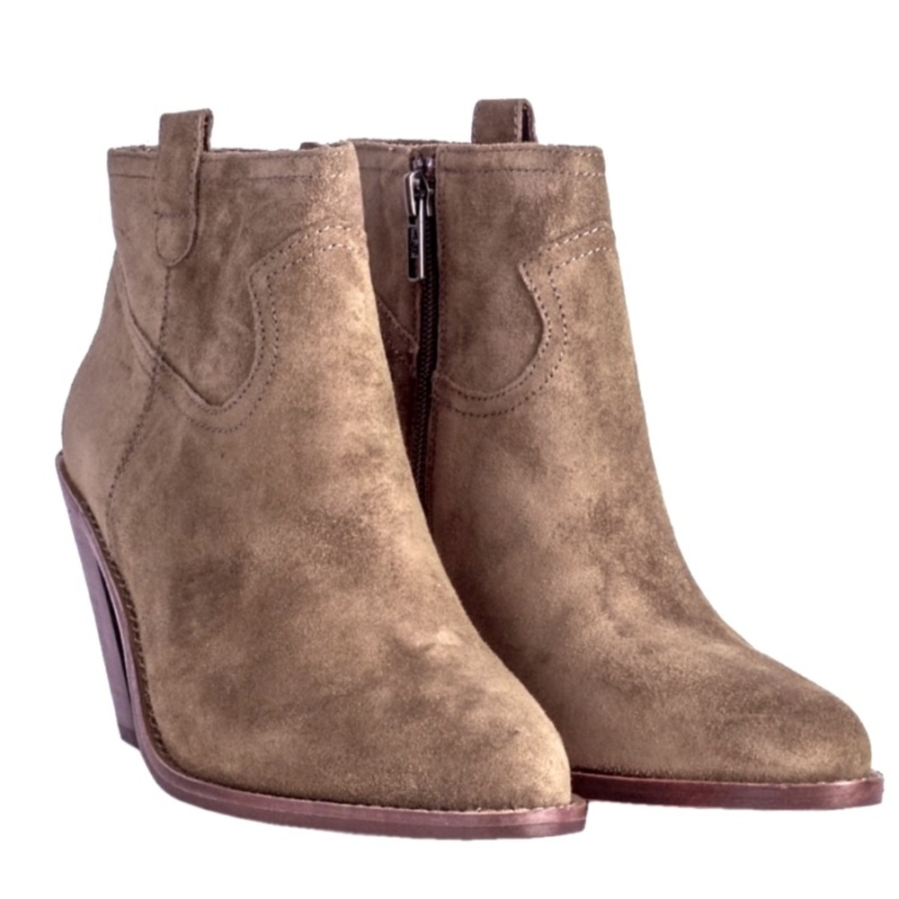 Ash Ivana Suede Russet Brown Western Ankle Booties Size 39